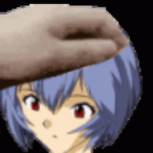 Rei Ayanami Head Pats Meme GIF