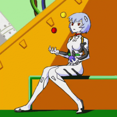Rei Ayanami Juggling Balls GIF
