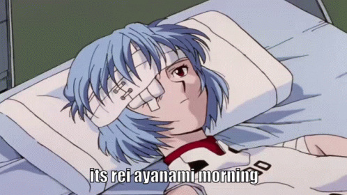 Rei Ayanami Morning Lying In Bed GIF