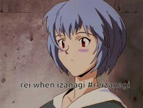 Rei Ayanami Reaction After Seeing Izanagi GIF