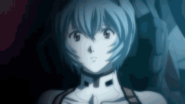 Rei Ayanami Shocked And Sad GIF