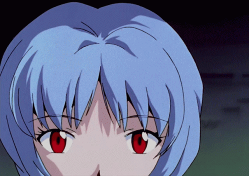 Rei Ayanami Widening Her Eyes GIF