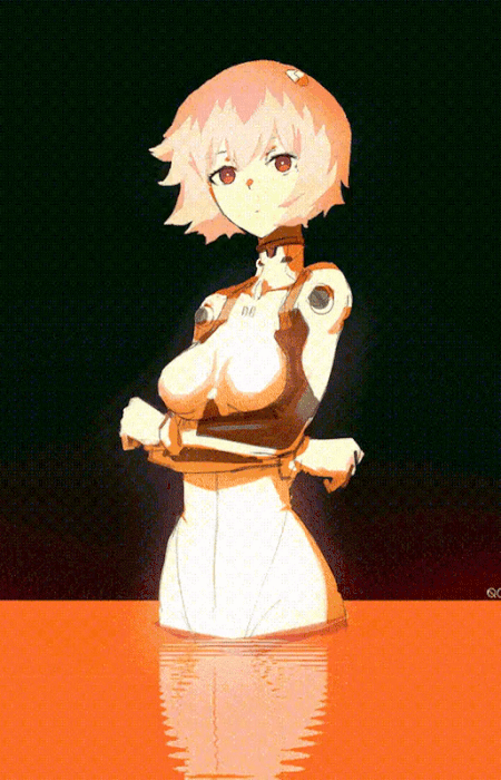 Rei Ayanami With Pink Hair GIF