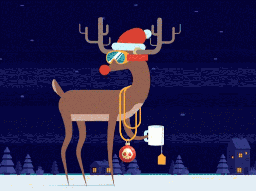 Reindeer Wearing Santa Hat GIF