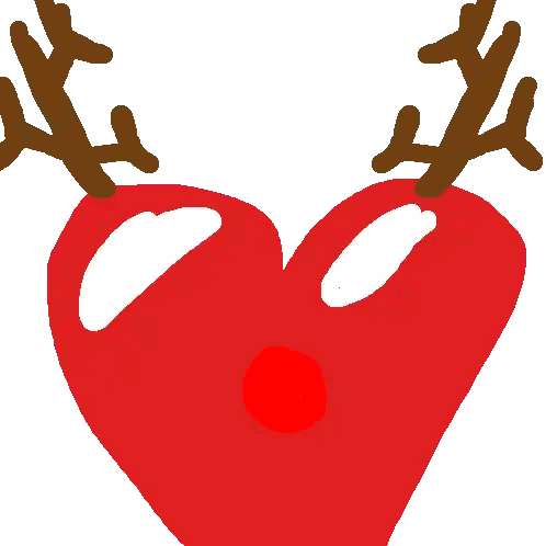 Reindeer with Antlers and Merry Christmas Sign