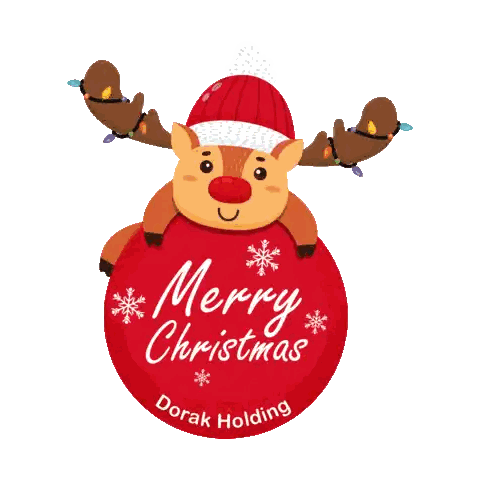 Reindeer with Merry Christmas Ornament