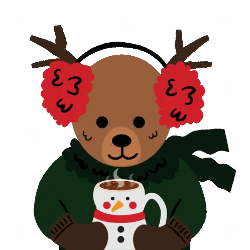 Reindeer With Mug of Hot Chocolate