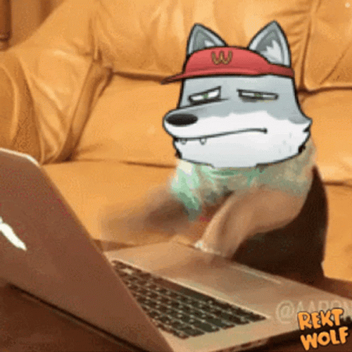 Rekt Wolf Doing Fast Typing GIF