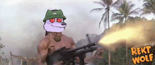 Rekt Wolf Rambo Machine Gun GIF