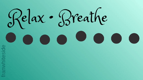 Relax Breathe Text on Blue Dotted Background