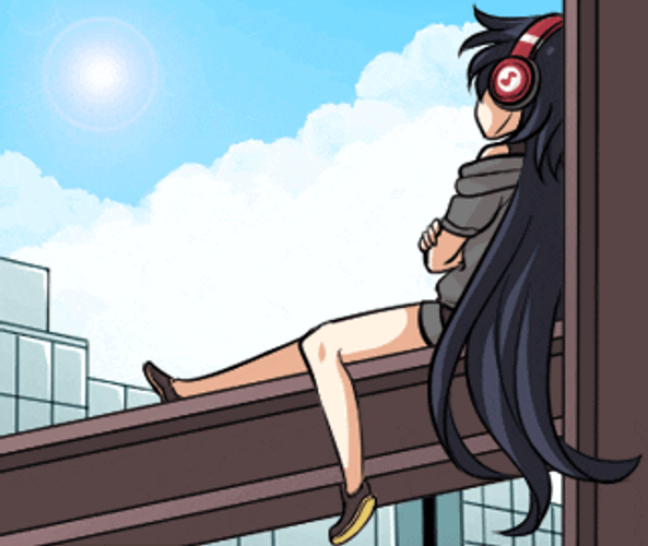 Relaxing Anime Girl Listening To Music GIF