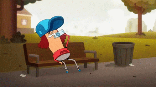 Relaxing At The Bench GIF