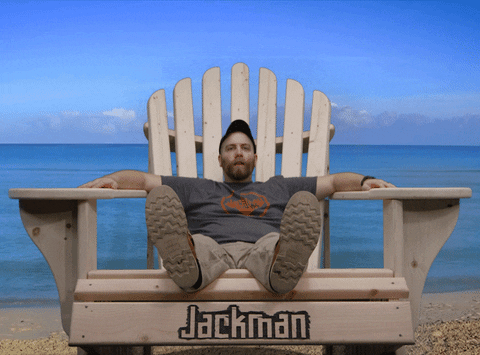 Relaxing In Big Wood Chair GIF