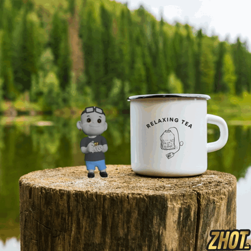 Relaxing Tea Mug on Stump