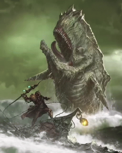 Release The Kraken Battling Sea Beast GIF