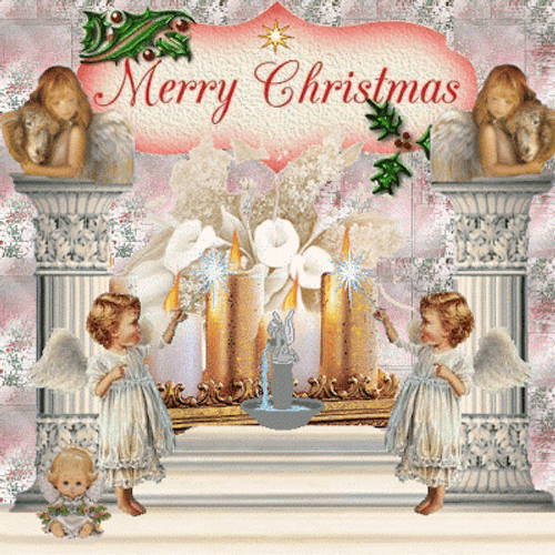 Religious Christmas Angels In Front GIF