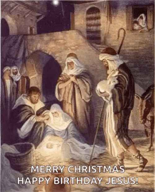 Religious Christmas Baby Jesus Visited GIF