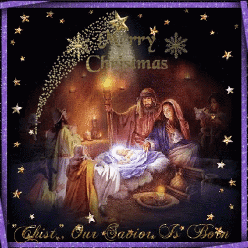 Religious Christmas Infant Jesus Was Born GIF