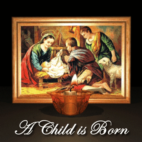 Religious Christmas Jesus Child Is Born GIF