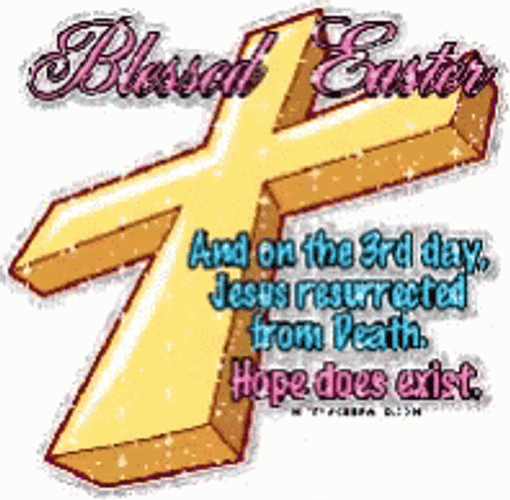 Religious Happy Easter Animated Cross GIF