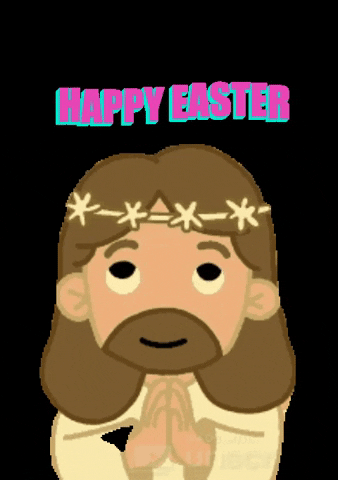 Religious Happy Easter Animated Jesus Praying GIF