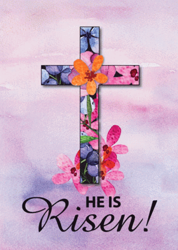 Religious Happy Easter Growing Cross Easter Message GIF