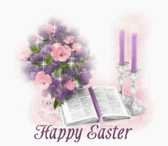 Religious Happy Easter Open Bible