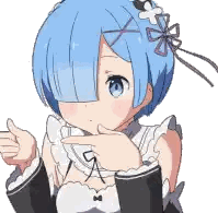 Rem from Re Zero with Blue Hair