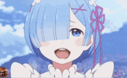 Rem Re Zero Anime Eating Burger GIF