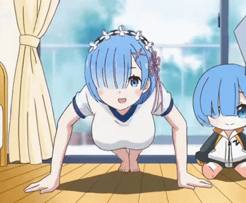 Rem Re Zero Anime Push Up GIF