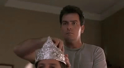 Removing Foil Tin Hat GIF