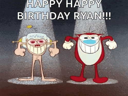 Ren And Ren Standing In Front Of Spotlight Happy Happy Birthday Ryan GIF