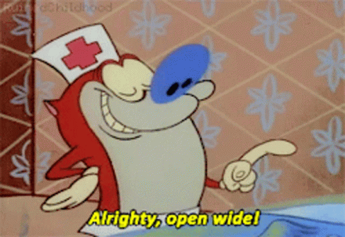Ren And Stimpy Saw Alright Open Wide GIF