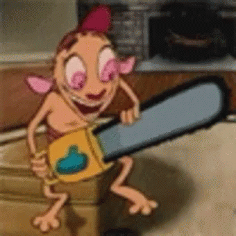 Ren And Stimpy Saw Blade GIF