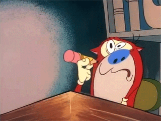 Ren And Stimpy Saw Ear Cleaning GIF