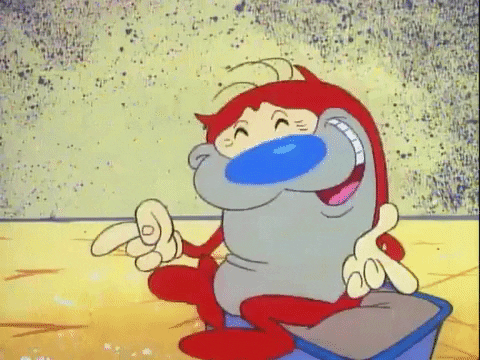 Ren And Stimpy Saw Laughing GIF