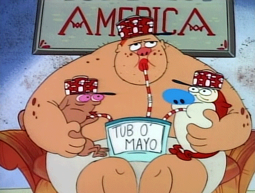 Ren And Stimpy Saw Sip With Fat Boy GIF