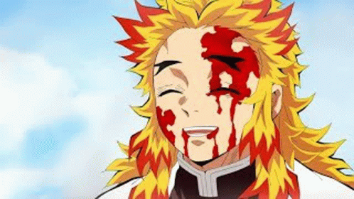 Rengoku Death Blood Stain On Face GIF