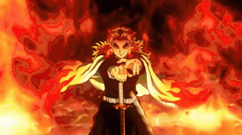Rengoku In Flames GIF