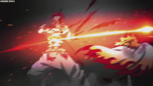 Rengoku Vs Akaza Bloody Fight GIF