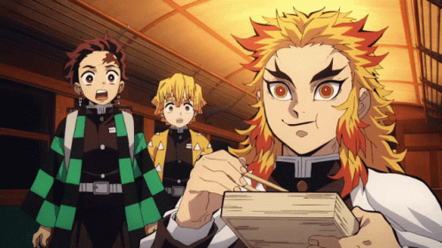 Rengoku Vs Akaza Chopsticks Eating GIF