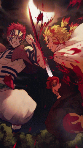 Rengoku Vs Akaza Shiny Sword GIF