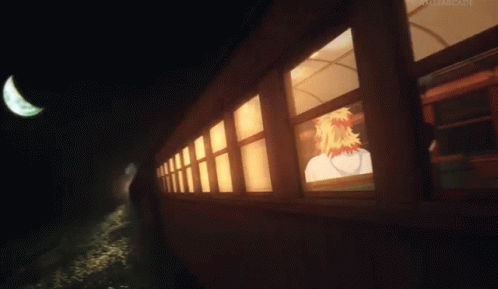 Rengoku Vs Akaza Train Ride GIF