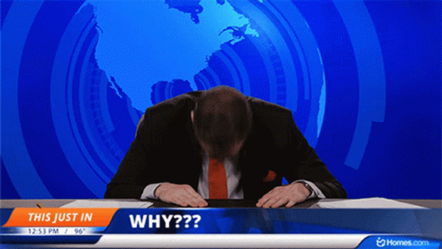 Reporter Annoyed Banging Head Against Wall GIF