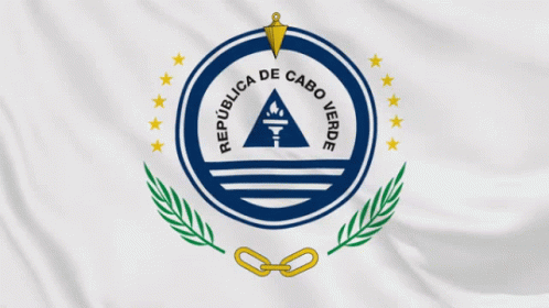 Republica de Cabo Verde Flag Blue and White Emblem