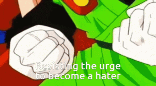 Resisting To Become A Hater Goku Meme GIF