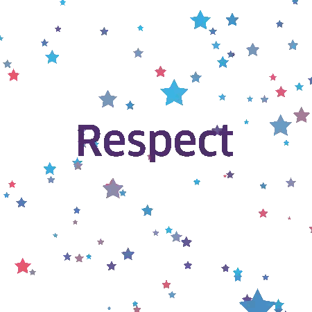 Respect Surrounded by Colorful Stars
