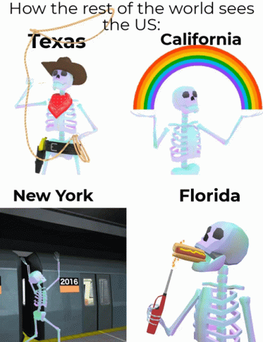 Rest Of World Sees Texas California New York Florida Skeletons