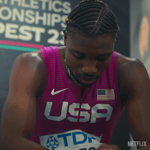 Resting Noah Lyles GIF