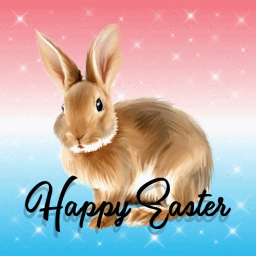Resurrection Sunday Brown Rabbit Sparkle GIF